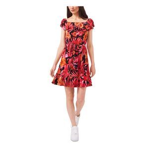 RILEY&RAE Womens Pink Tie Flounce Hem Flutter Sleeve Fit + Flare Dress XXL